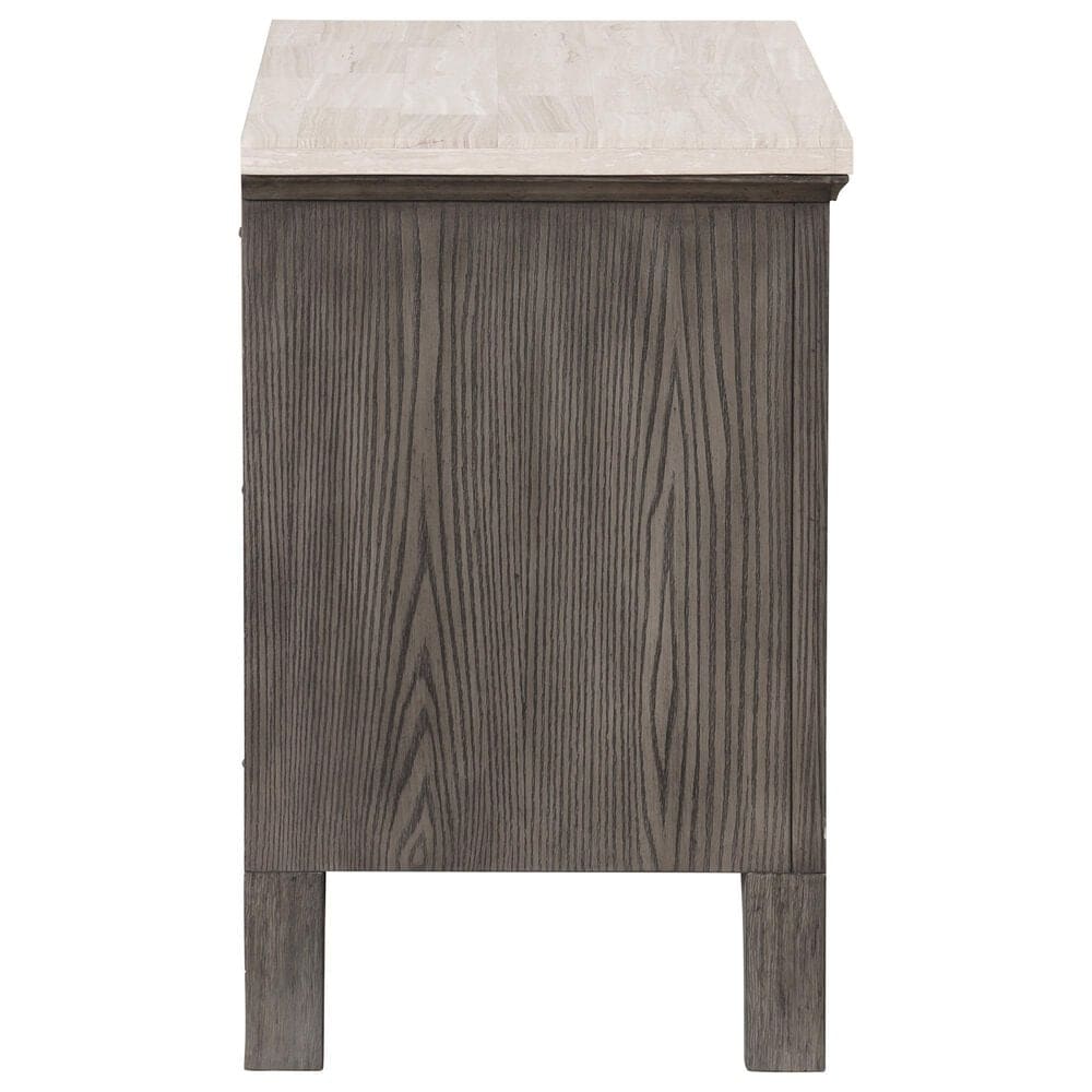 New Heritage Design Lisbon 2-Drawer Nightstand in Gray and White, , large