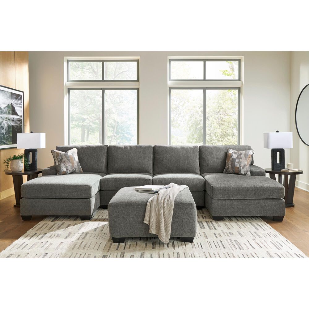 Ashley Clarington 3-Piece Symmetrical Sectional with Double Chaise in Greystone, , large
