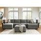 Ashley Clarington 3-Piece Symmetrical Sectional with Double Chaise in Greystone, , large