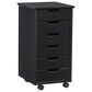 Linon Home Decor Cary 6-Drawer Rolling Cart in Black, , large