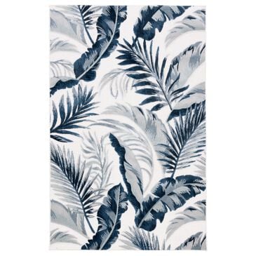 Safavieh Cabana CBN452A 5"1" x 7"6" Ivory and Navy Indoor/Outdoor Area Performance Rug, , large