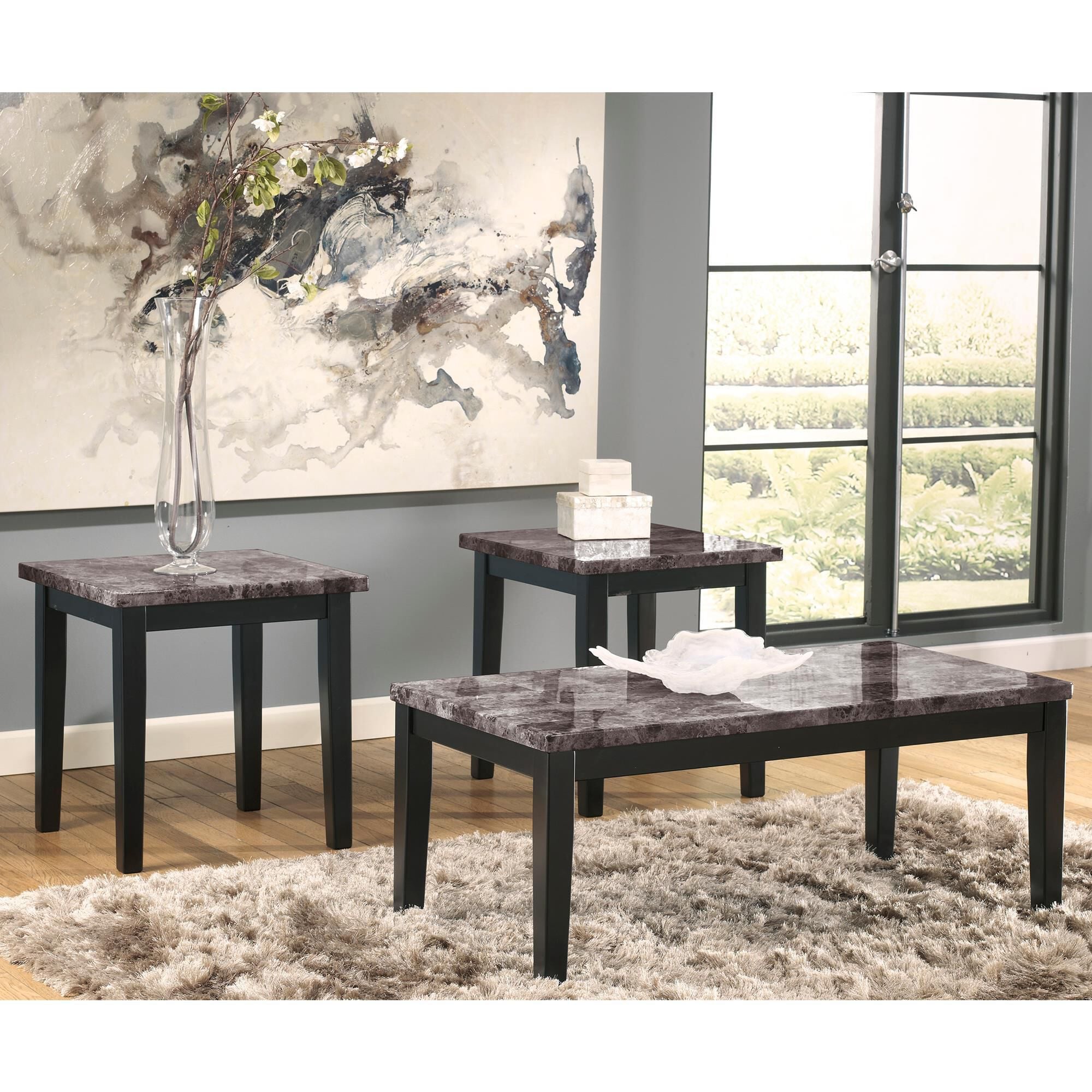 Ashley coffee table with stools sales