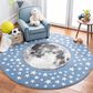 Safavieh Carousel 4" Round Light Blue and Grey Kids  Area Rug, , large
