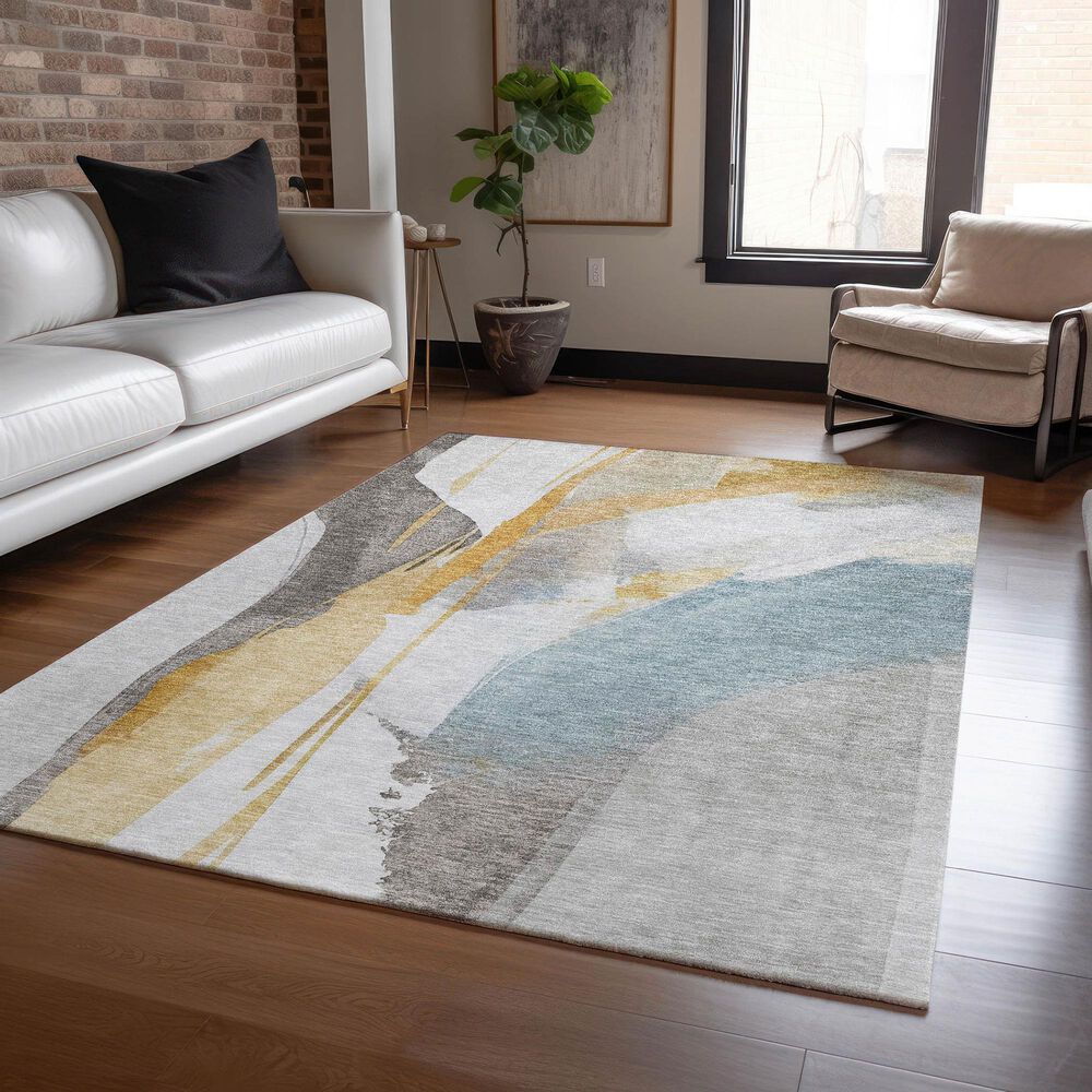 37B Ravenna RN7 8&#39; x 10&#39; Gold Area Rug, , large