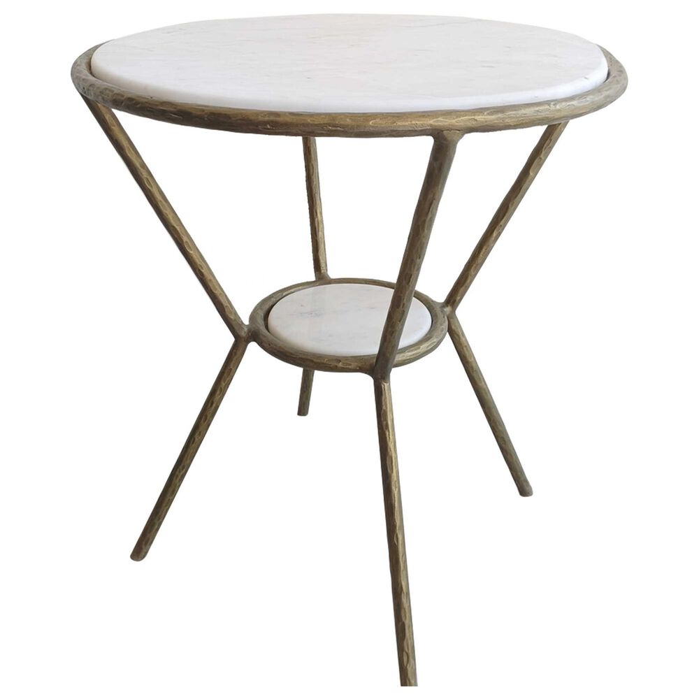 Uttermost Refuge Side Table in White and Gold, , large