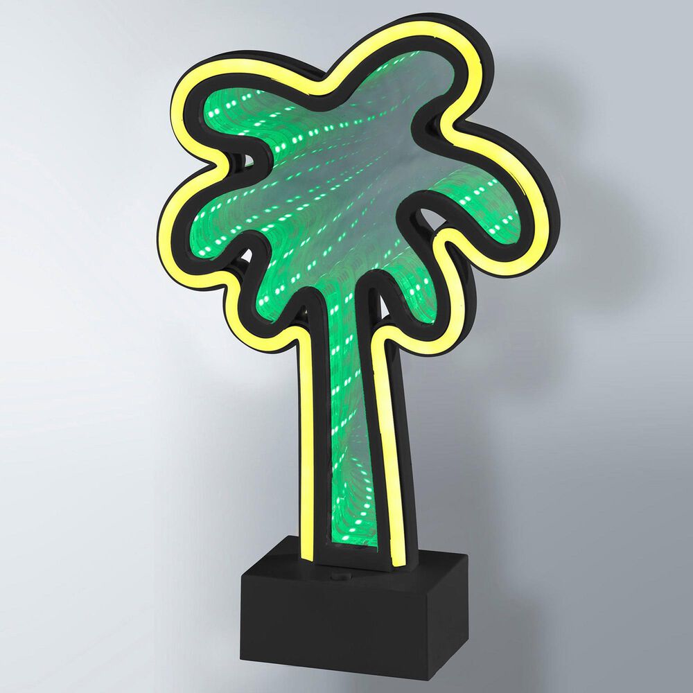 Adesso Infinity Neon Palm Tree Lamp in Black, , large