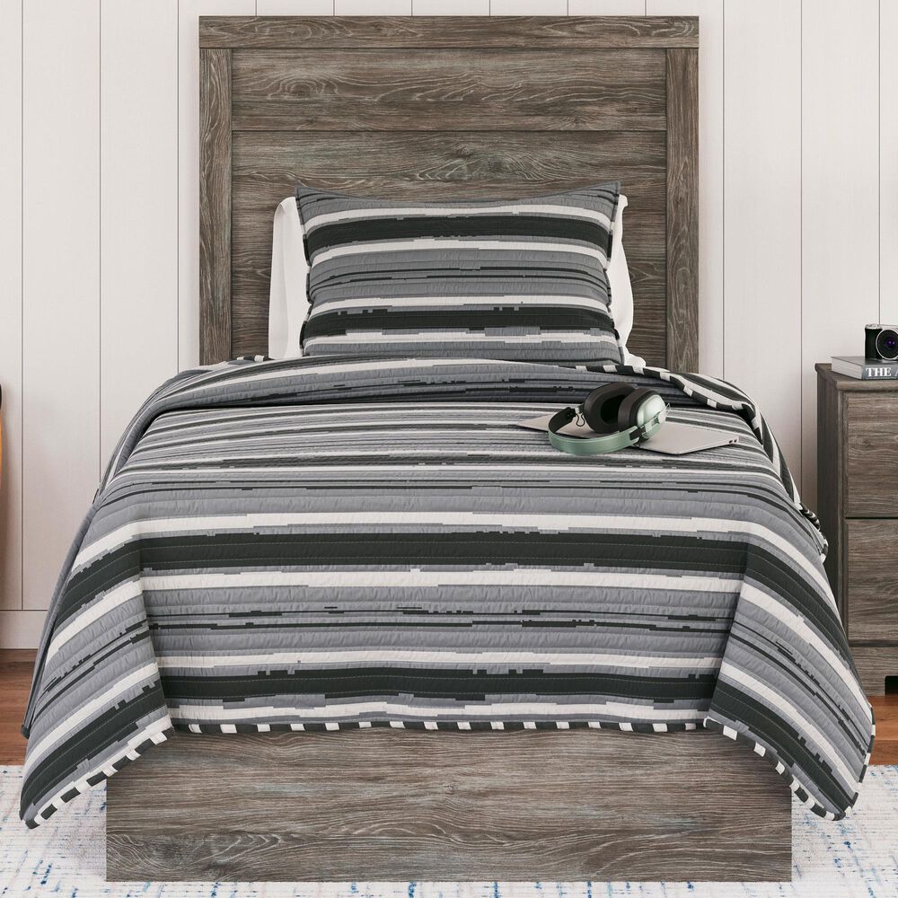 Ashley Ralinksi Twin Panel Bed in Gray, , large