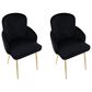 Lumisource Dahlia Dining Arm Chair with Black Velvet Cushion in Gold (Set of 2), , large