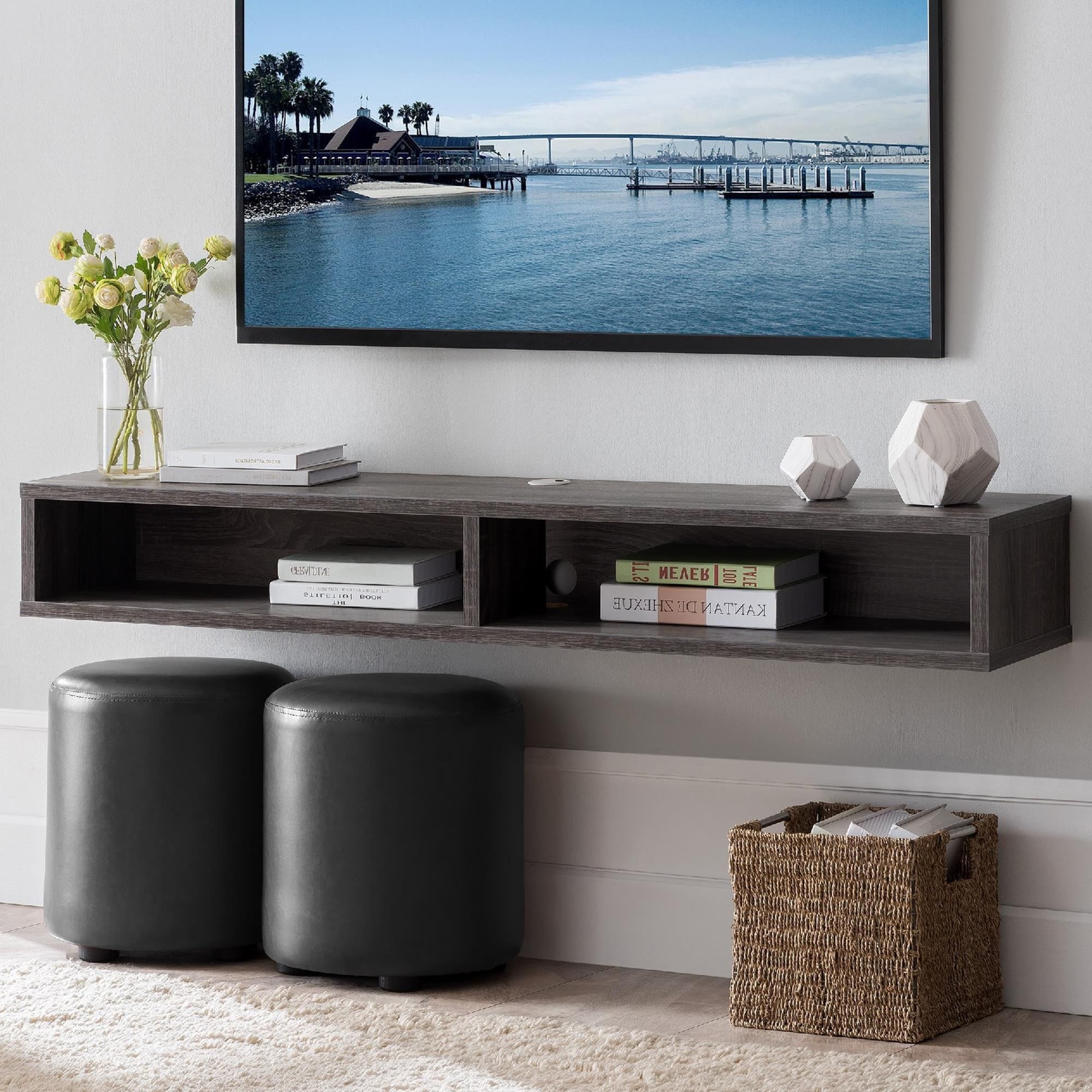 Large floating shop tv stand