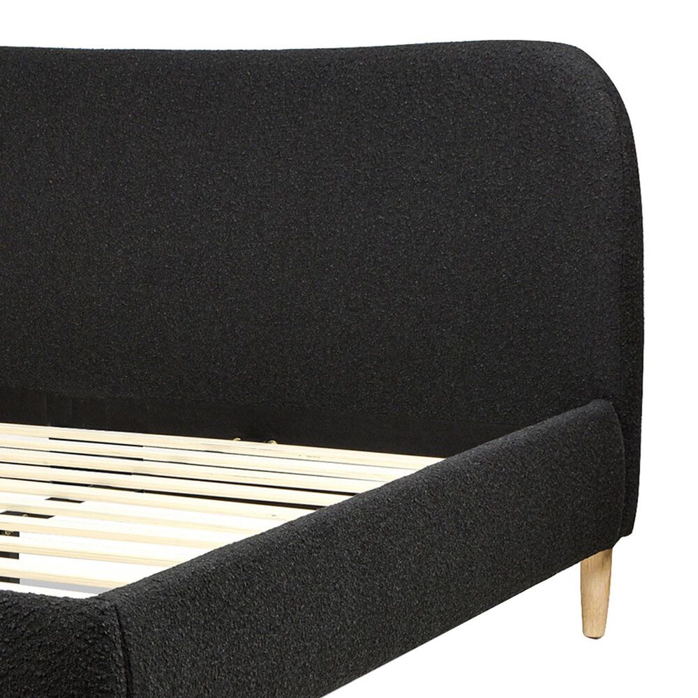 Jennifer Taylor Home Roman King Platform Bed with Ebony Black Upholstered in Natural Whitewashed, , large