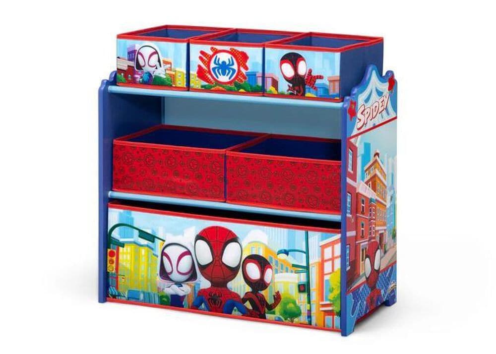 Delta Children Spidey and Friends 6-Bin Design and Store Toy Organizer in Red, , large