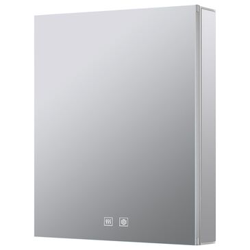 Lexora Home Corsica 20" x 28" LED Mirror Medicine Cabinet with Defogger in Aluminium, , large