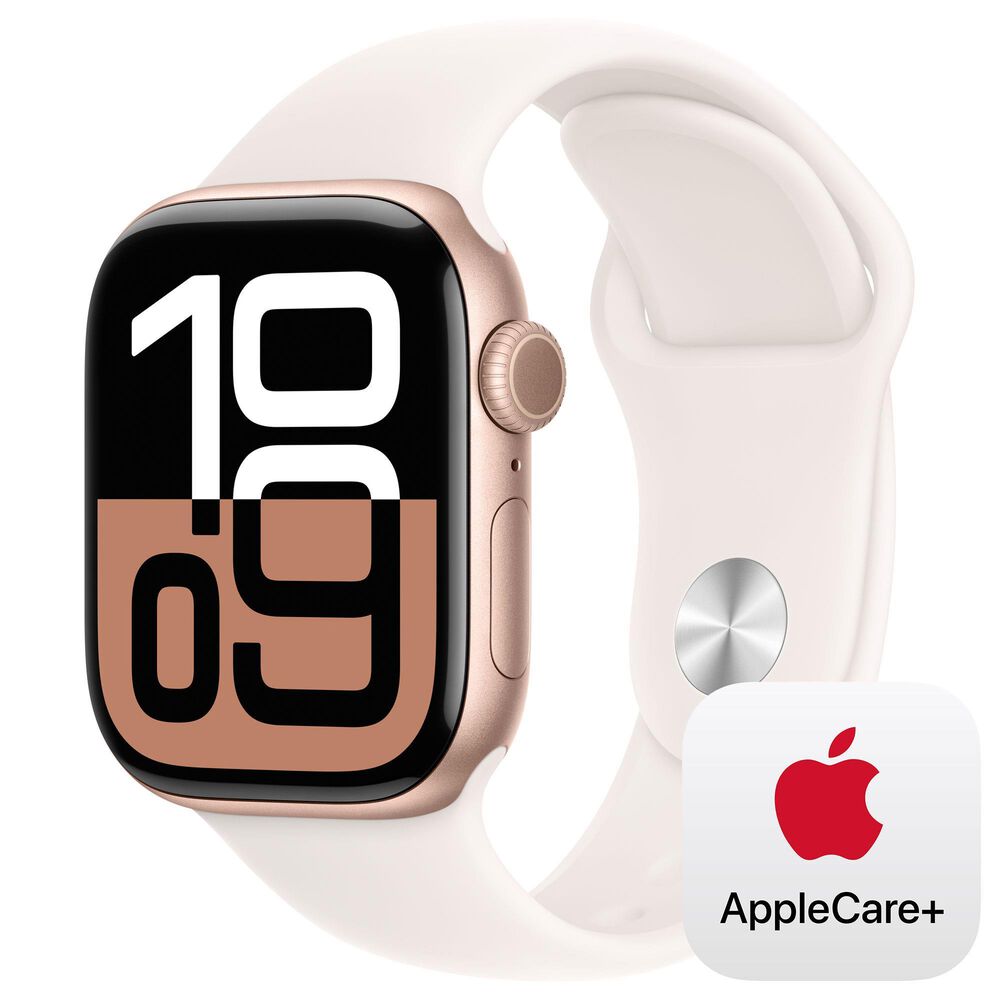 Apple Watch Series 10 GPS + Cellular 42mm Rose Gold Aluminum Case with Light Blush Sport Band - M/L, , large
