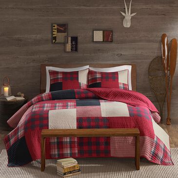 Hampton Park Sunset 3-Piece Full/Queen Coverlet Mini Set in Red, , large