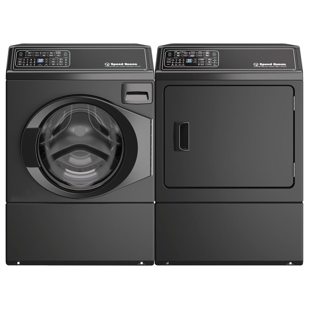 Speed Queen 3.5 Cu. Ft. Front Load Right Hinge Washer and 7 Cu. Ft. Electric Dryer Laundry Pair in Matte Black, , large