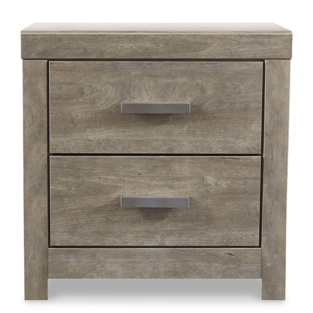 Ashley Culverbach 2 Drawer Nightstand in Driftwood Gray with USB Ports, , large