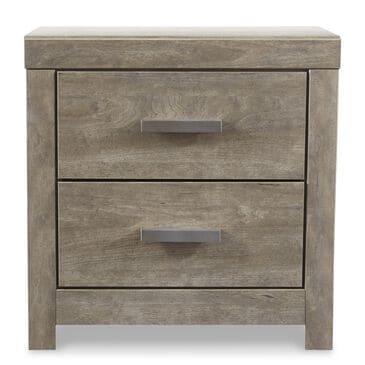 Ashley Culverbach 2 Drawer Nightstand in Driftwood Gray with USB Ports, , large