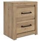 Ashley Brozmont Queen Panel Bed with Two Nightstands in Natural Brown, , large