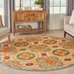 Nourison Aloha Oriental 7"10" Round Multicolor Indoor/Outdoor Area Rug, , large