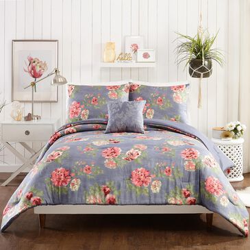 Peking Handicraft Alessia 4-Piece Full/Queen Comforter Set in Gray, , large