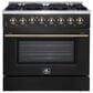 Forno Galiano 36" Freestanding Dual Fuel Range in Black, , large
