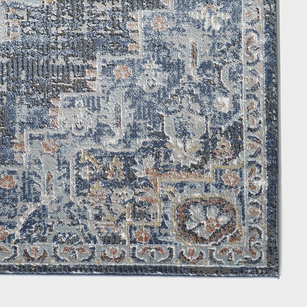 Central Oriental Orient Dorcie 3&#39;1&quot; x 5&#39;3&quot; Blue and Dark Grey Area Rug, , large