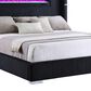 Coaster Tisdall Queen Upholstered Fireplace Bed in Black, , large