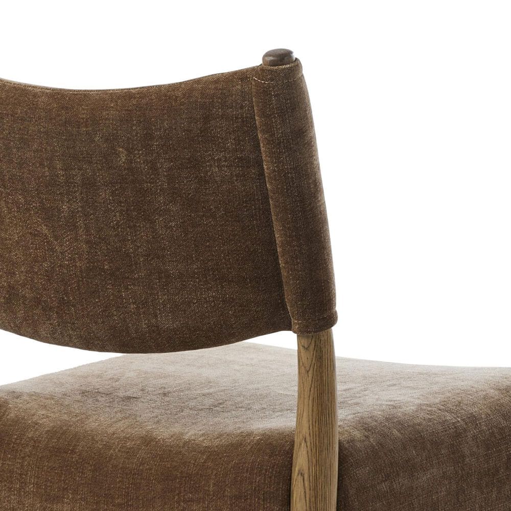 Four Hands Jayla Armless Dining Chair with Altair Mushroom Fabric in Toasted Oak, , large