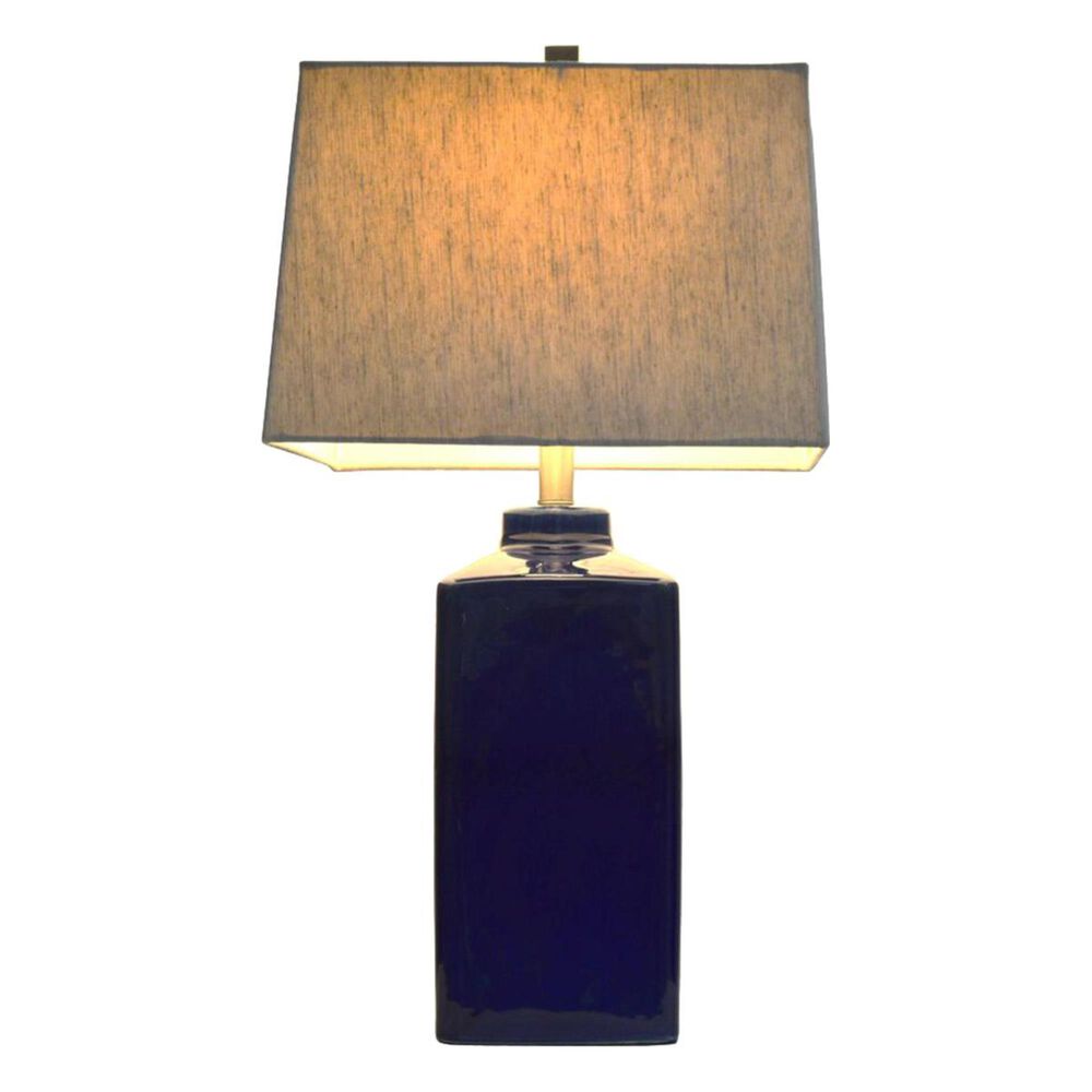 Decor Therapy 26.5" Table Lamp with Rectangular Shade in Blue, , large