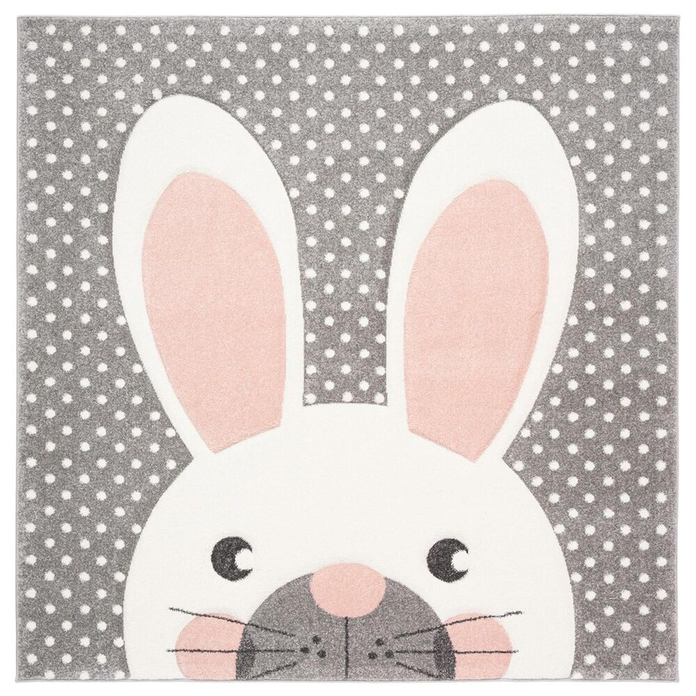 Safavieh Carousel 3" Square Pink and Grey Kids  Area Rug, , large