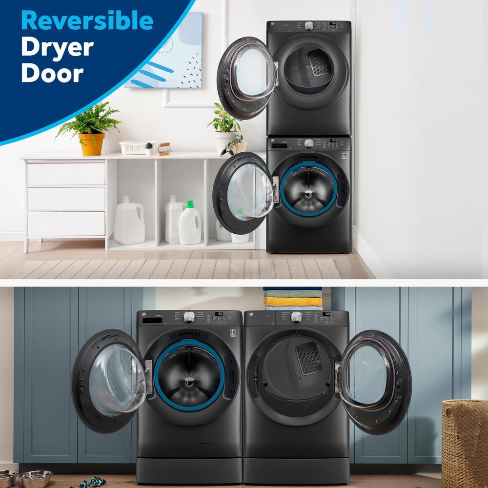 GE 7.8 Cu. Ft. Capacity Smart Front Load Electric Dryer in Carbon Graphite, , large
