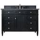 James Martin Vanities Brittany 48" Single Bathroom Vanity in Black Onyx with 3 cm Parisien Bleu Quartz Top and Rectangular Sink, , large