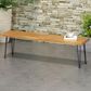 Hearth and Haven Zion Patio Bench in Teak and Black, , large