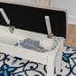 Linon Home Decor Jane Storage Bench with Light Grey Cushion in Vanilla White, , large