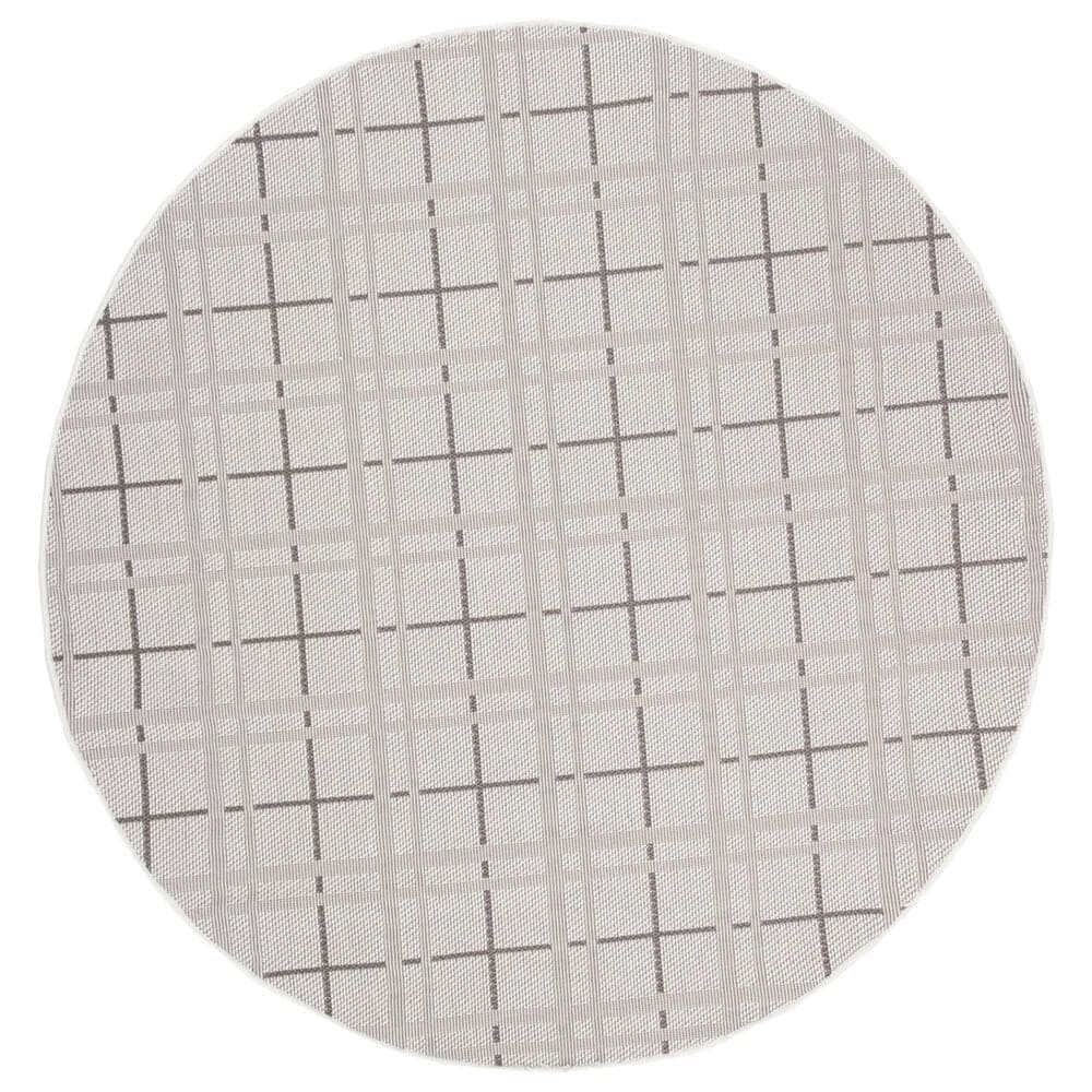 Safavieh Bermuda BMU803B 6"7" Round Ivory and Grey Indoor/Outdoor Area Performance Rug, , large