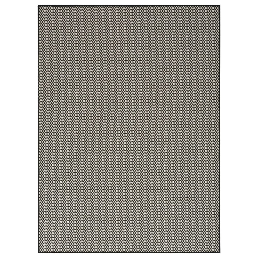 Nourison Courtyard Black and White 5" x 7" Indoor/Outdoor Area Rug, , large