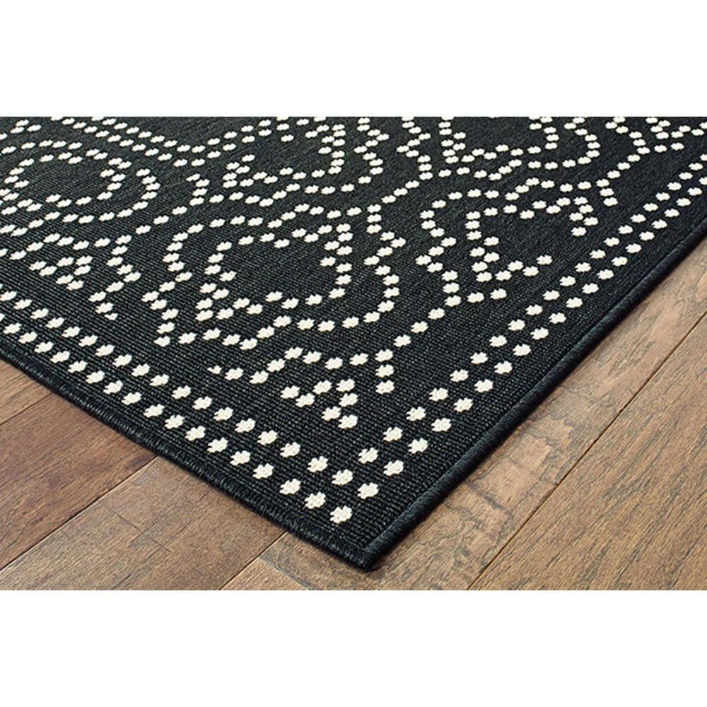 Oriental Weavers Marina 1247K 2&#39;3&quot; x 7&#39;6&quot; Black and Ivory Runner, , large