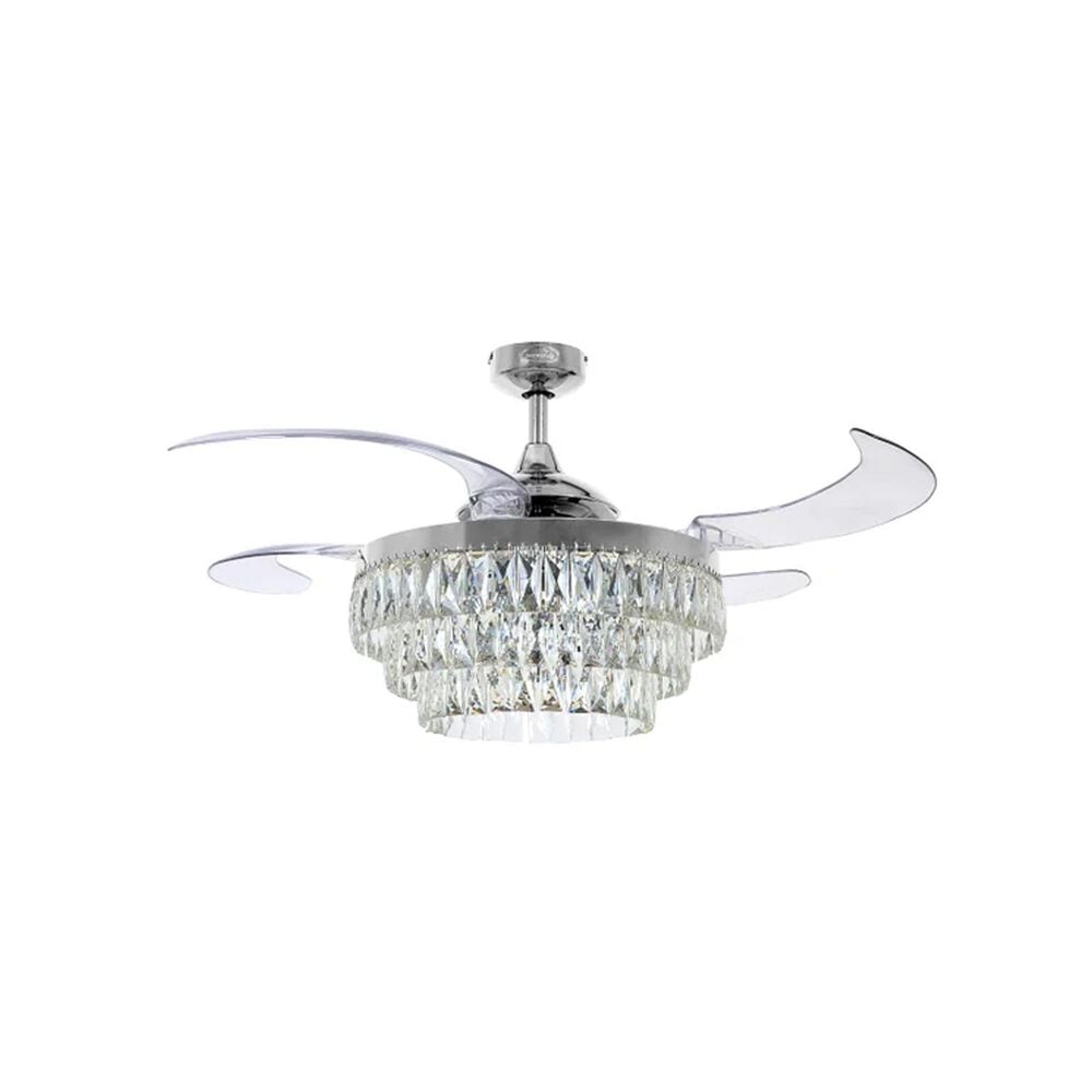 Beacon Lighting Veil 48" Ceiling Fan with Clear Blades in Chrome, , large