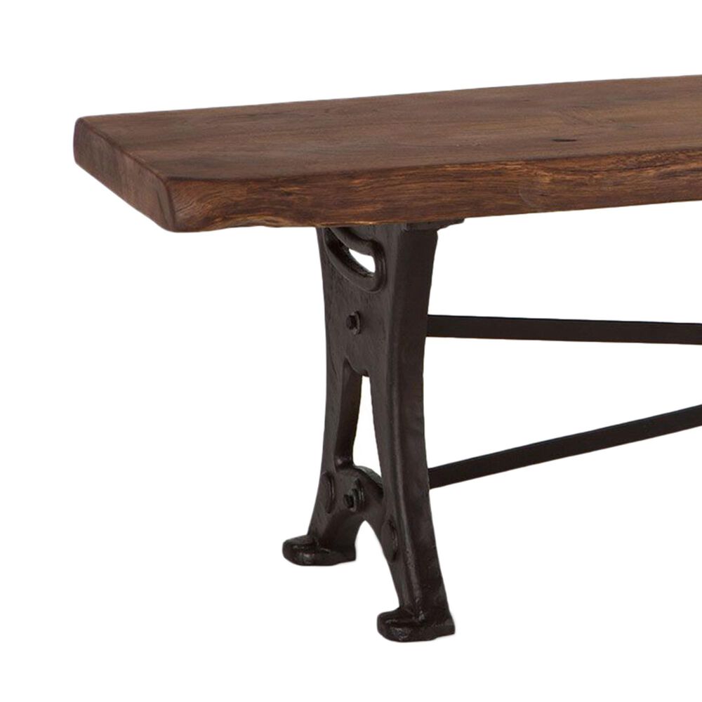 Home Trends &amp; Design Organic Forge 70" Bench in Raw Walnut and Antique Zinc, , large
