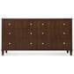 Hooker Furniture Archives 6-Drawer Dresser with Mirror in Classic Walnut and Satin Brass, , large