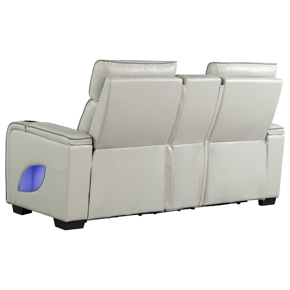 Titanic Furniture All Star Power Reclining Loveseat with Power Headrest in Gray, , large
