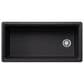 Blanco Inteos 39" Undermount Single Bowl Kitchen Sink in Coal Black, , large