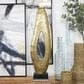 Maple and Jade Abstract Teardrop Decorative Sculpture in Satin Gold and Black, , large