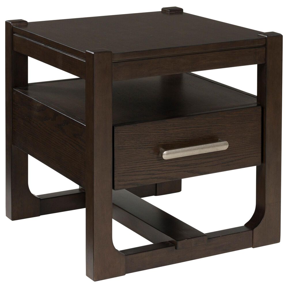 Ashley Breckington Square End Table in Dark Brown, , large