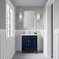 James Martin Vanities Brittany 30" Single Bathroom Vanity in Victory Blue with Single Hole 3 cm White Zeus Quartz Top and Rectangular Sink, , large