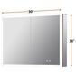 Lexora Home Mesa 30" x 36" LED Mirror Medicine Cabinet with Defogger in Aluminium, , large