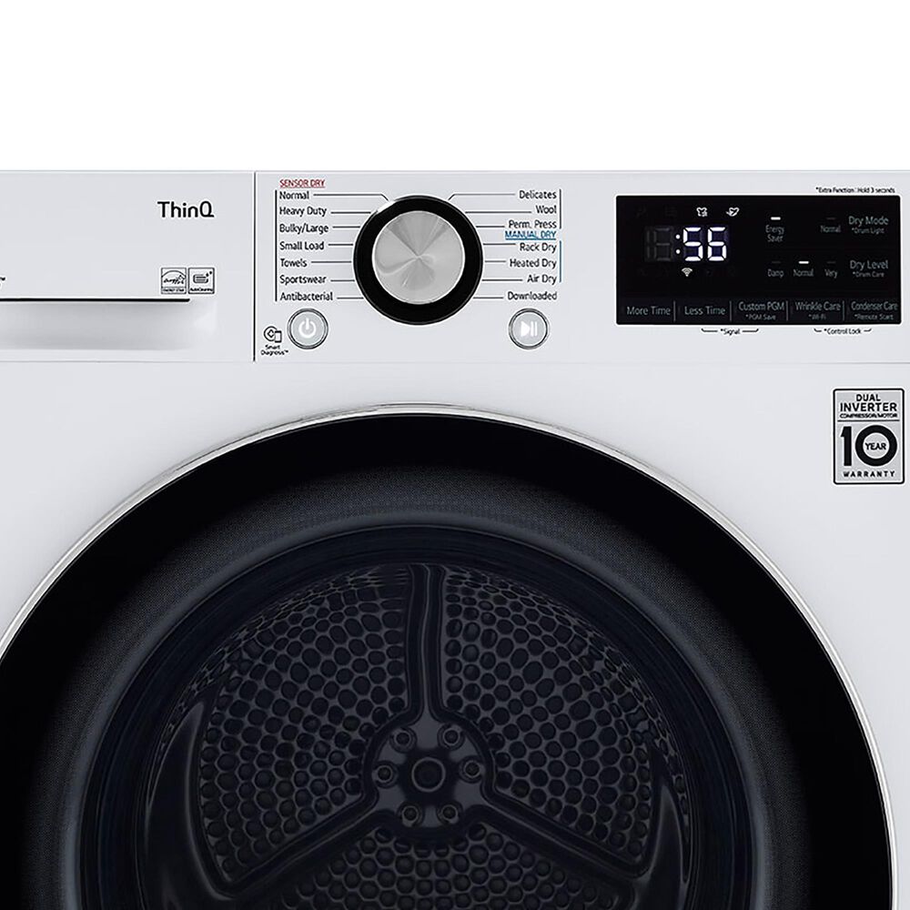 LG 4.2 Cu. Ft. Electric Dryer with Dual Inverter HeatPump in White, , large