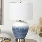 Maple and Jade Colorblock Abstract Drip Table Lamp in Blue, Cream and Silver, , large