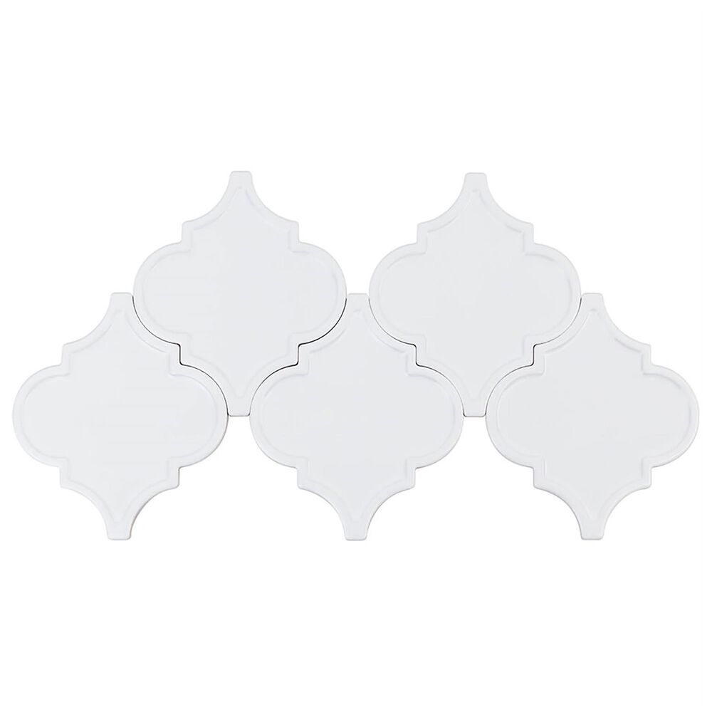 Soho Studio Terra Ignis Relief Lantern Blanco 6.25&quot; x 7.25&quot; Ceramic Tile, , large