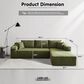 HOMLUX 2-Piece Mod Sectional with RAF Chaise in Green, , large